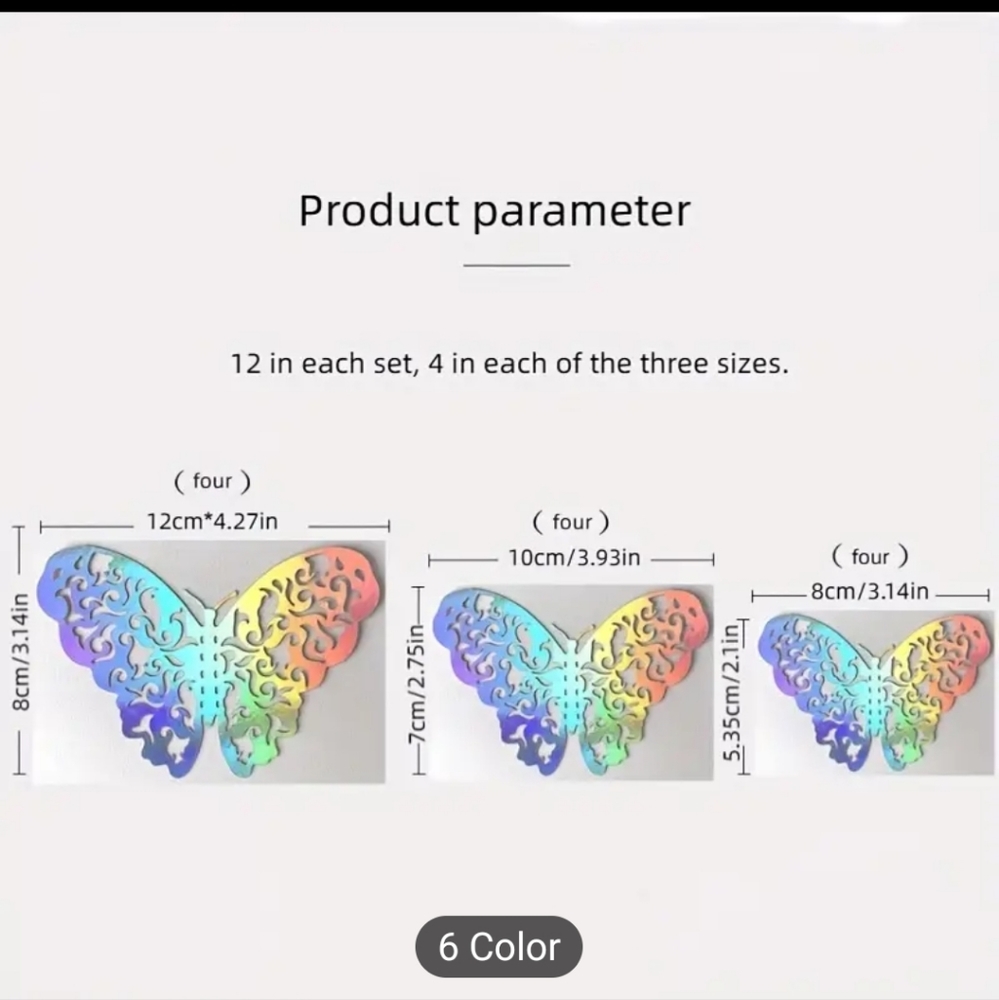 3D Butterfly Wall Stickers Iridescent Rainbow 🌈 - Picture 4 of 6